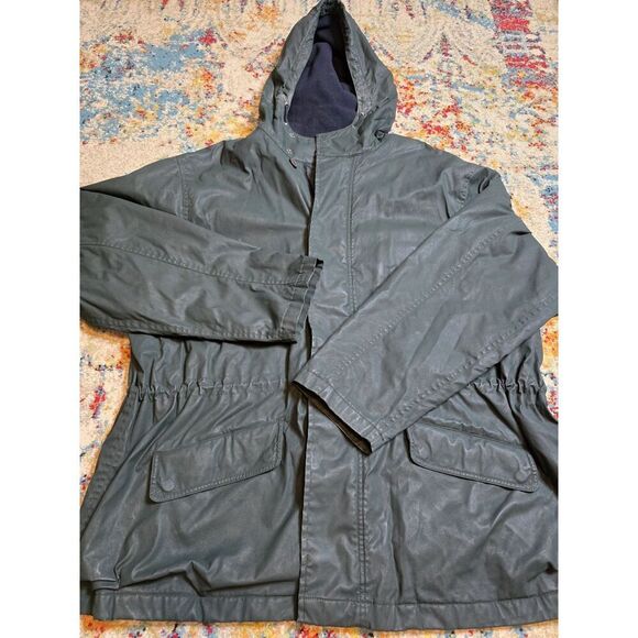 Vintage Polo Ralph Lauren Waxed Cotton Green Hunting Field Jacket Coat Men's 2XL